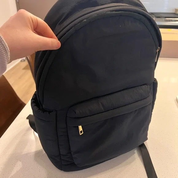 Padded Black Everyday Backpack with Front Zip Pocket - Picture 6 of 6